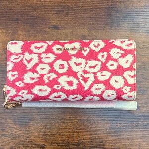 Michael Kors Pink and Cream Leopard Print Wallet